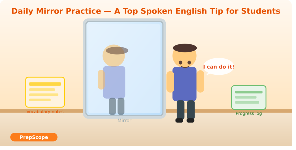 spoken english tips for students mirror practice